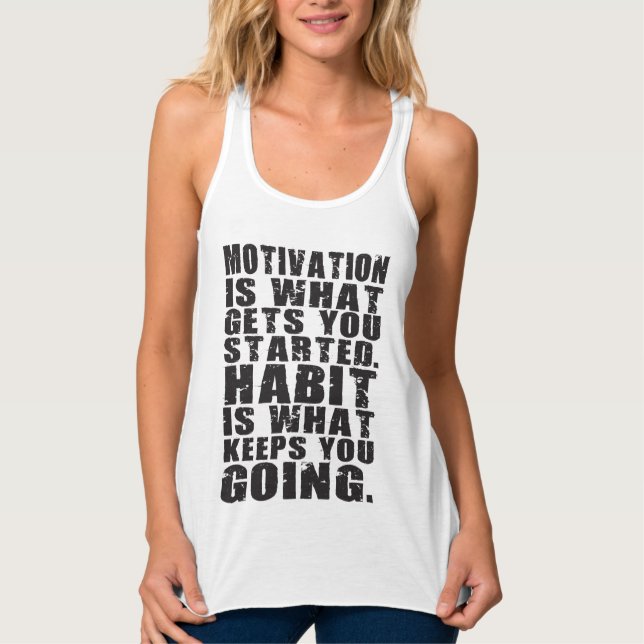 Motivation vs Habit - Motivational Words Singlet (Front)