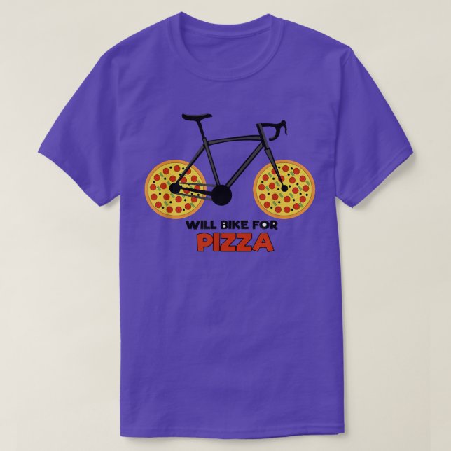 Motivation Wheel Pizza Bicycle Biker Statement  T-Shirt (Design Front)
