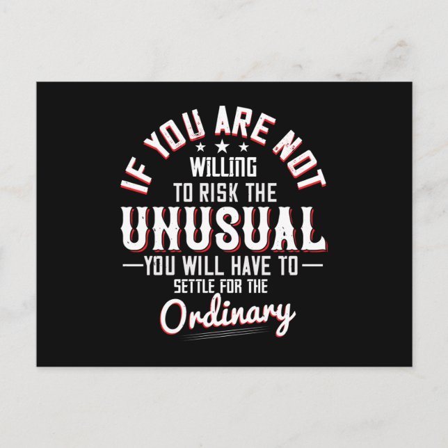 Motivation - Willing To Risk The Unusual Postcard (Front)