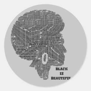Motivation Women Melanin Black Is Beautiful Afro Classic Round Sticker