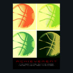 Motivational Achievement Basketball Sport Pop Art Poster<br><div class="desc">I Love This Game. Popular Sports - Basketball Game Ball Image.</div>
