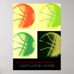 Motivational Achievement Basketball Sport Pop Art Poster<br><div class="desc">I Love This Game. Popular Sports - Basketball Game Ball Image.</div>