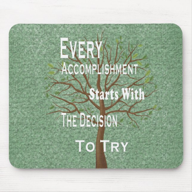 Motivational achievement quotes mouse pad (Front)
