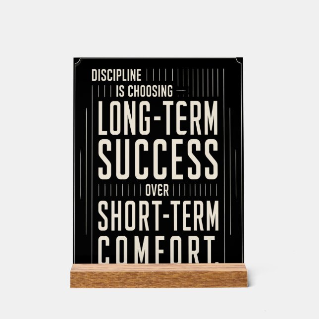 Motivational Acrylic Desk Sign - Long Term Success (Front)