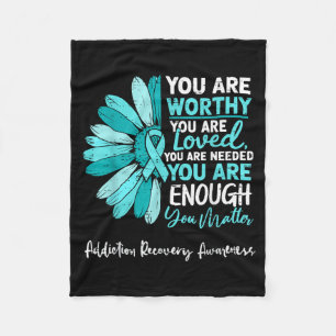 Motivational Addiction Recovery Awareness Drug Fleece Blanket