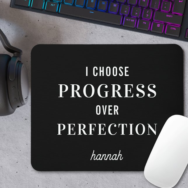 Motivational Affirmation Minimalist Black  Mouse Pad (Creator Uploaded)