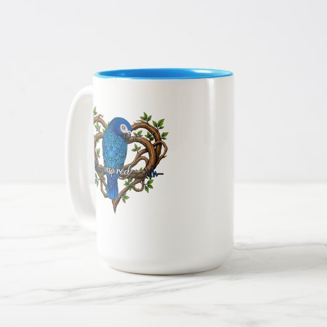 Motivational African Grey Parrot Mug Inspired (Front Left)