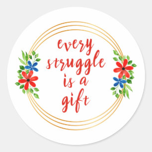 motivational and inspirational words for work classic round sticker