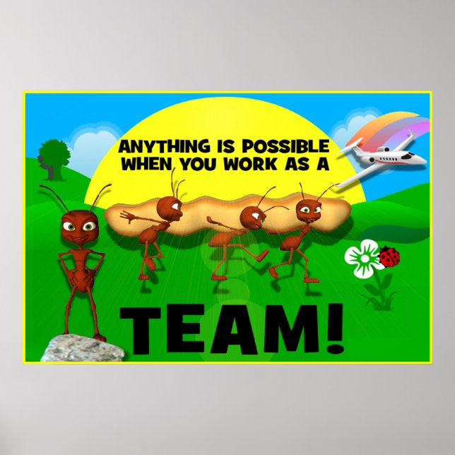Motivational Ants Teamwork Poster (Front)