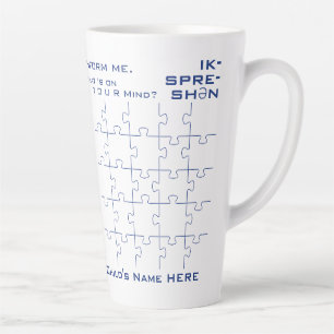 Motivational Autism Expression, Blue Jigsaw Puzzle Latte Mug