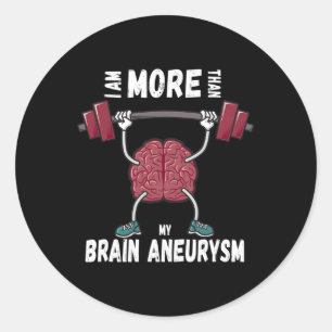 Motivational Awareness Quote Brain Aneurysm Surviv Classic Round Sticker