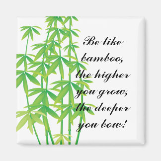 Motivational bamboo quote magnet