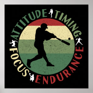 Motivational Baseball Mindset - Team Values Poster