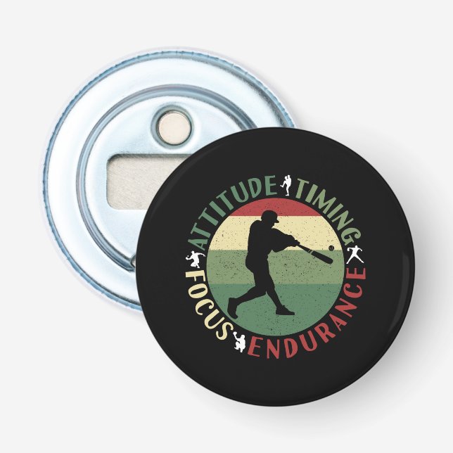 Motivational Baseball Team Values Bottle Opener (Front)