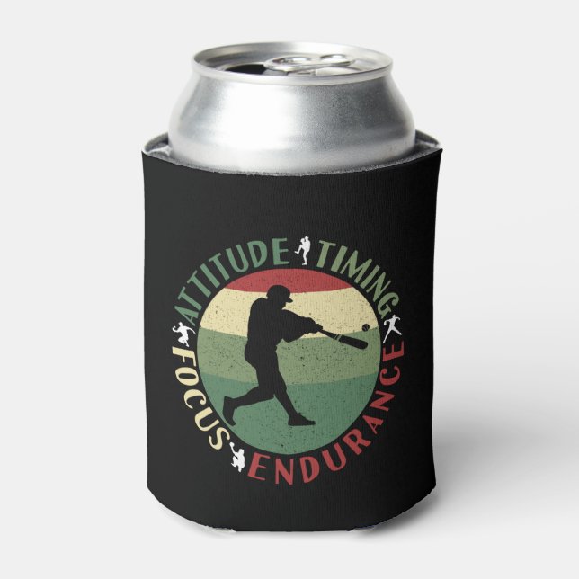 Motivational Baseball Team Values Can Cooler (Can Front)