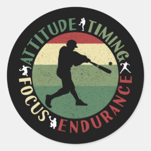 Motivational Baseball Team Values Classic Round Sticker