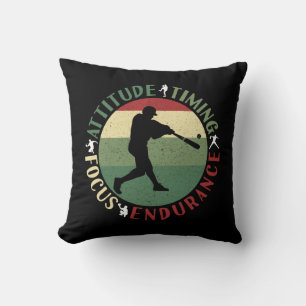 Motivational Baseball Team Values Cushion