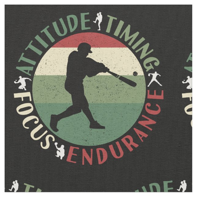 Motivational Baseball Team Values Fabric (Close Up)