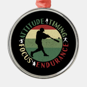 Motivational Baseball Team Values Metal Tree Decoration