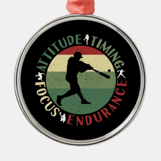 Motivational Baseball Team Values Metal Tree Decoration (Front)