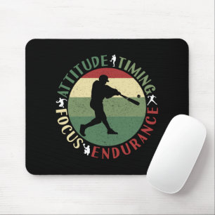 Motivational Baseball Team Values Mouse Pad
