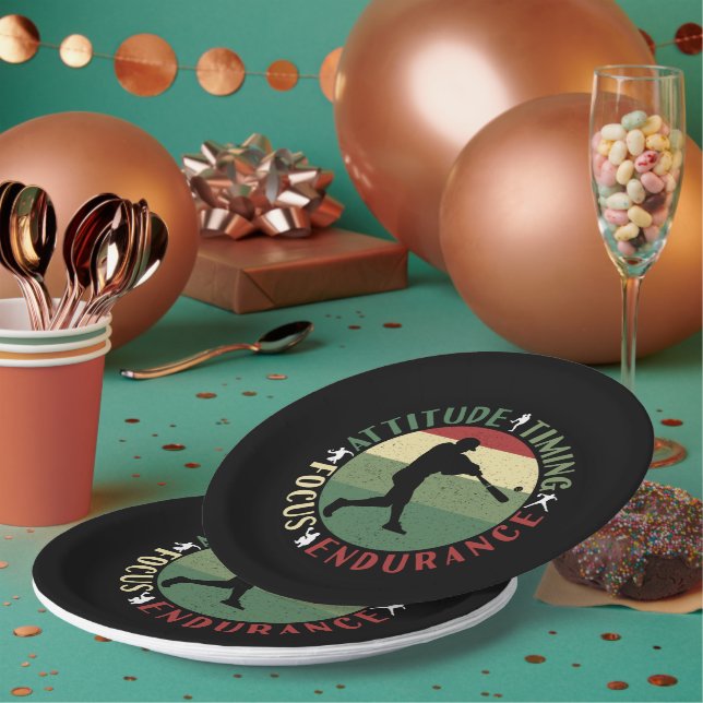 Motivational Baseball Team Values Paper Plate (Multi)