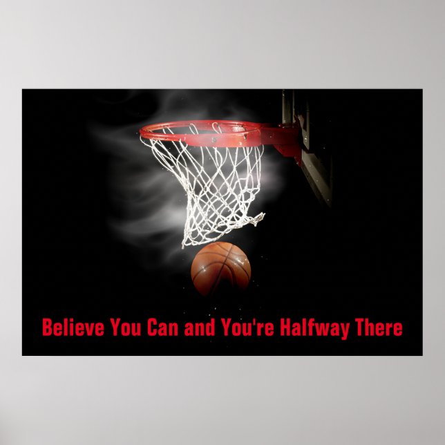 Motivational Basketball Believe Poster (Front)