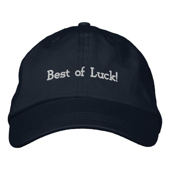 Motivational "Best of Luck!" Text Adjustable Hat (Front)