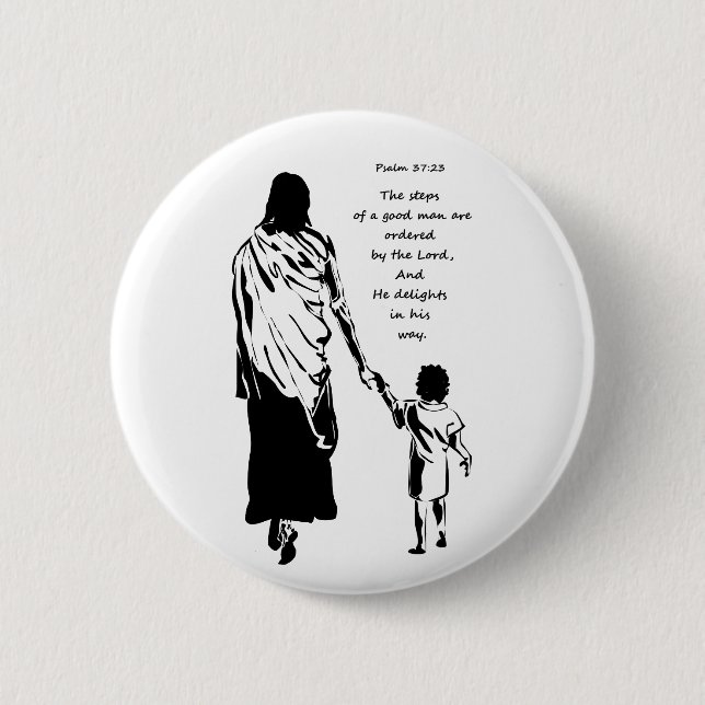 Motivational Bible Scripture Psalm Quote 6 Cm Round Badge (Front)