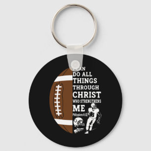 Motivational Bible Verse Christian Gifts Football Key Ring
