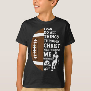 Motivational Bible Verse Christian Gifts Football T-Shirt