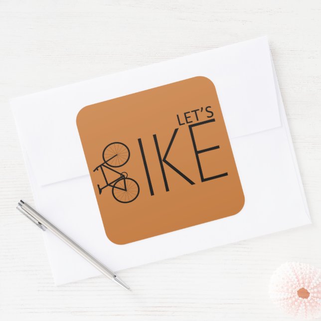 Motivational Bicycle Rider Quote - Funny Cycling  Square Sticker (Envelope)