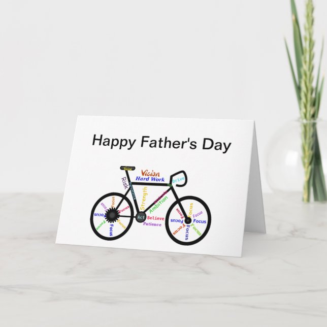 Motivational Bike, Bicycle, Cycling Father's Day Card (Front)