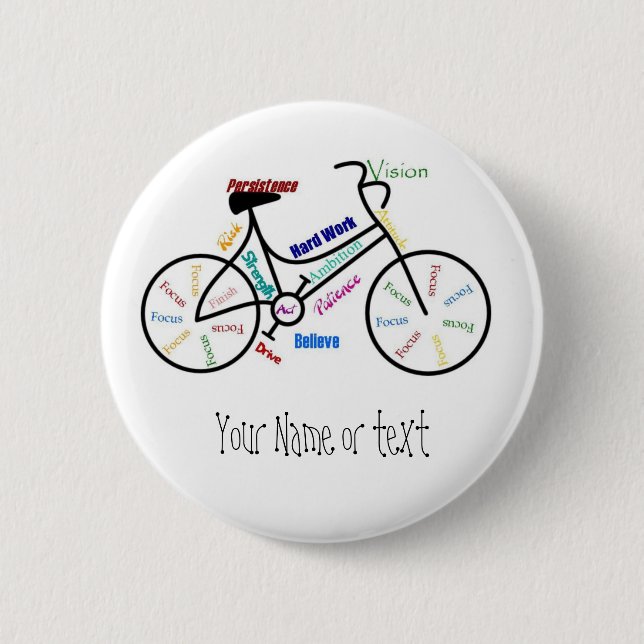 Motivational Bike, Bicycle, Cycling, Sport, Hobby 6 Cm Round Badge (Front)