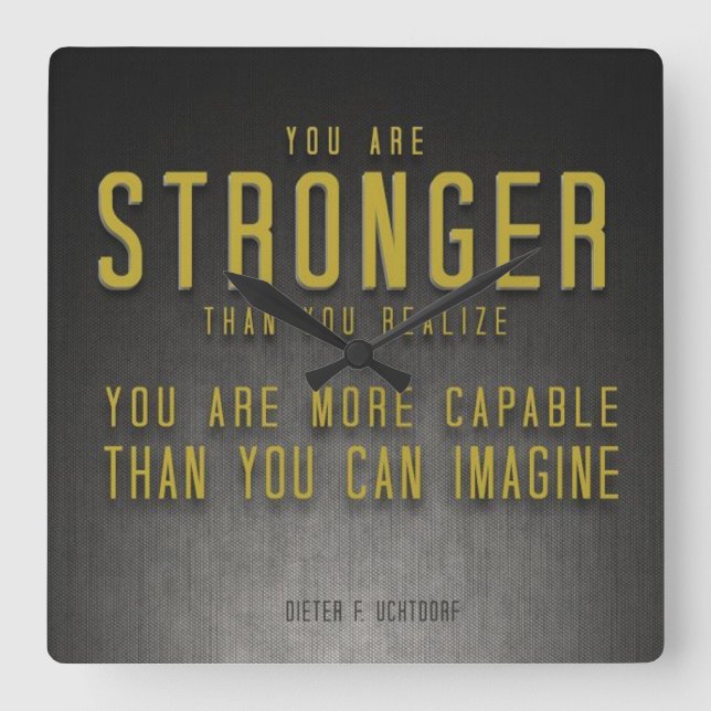 Motivational Bodybuilding Gym Square Wall Clock (Front)