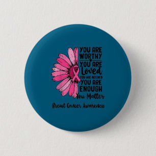 Motivational Breast Cancer Awareness Sunflower Nk 6 Cm Round Badge
