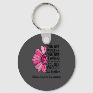 Motivational Breast Cancer Awareness Sunflower Nk Key Ring