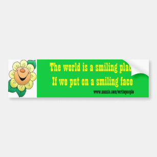 motivational bumper stickers-smiling world bumper sticker
