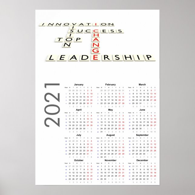 Motivational Calendar 2021 Poster (Front)