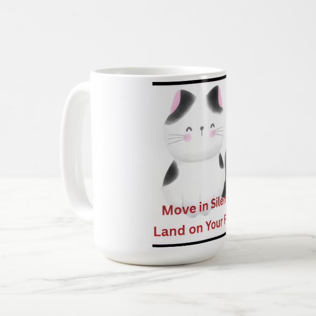 Motivational Cat  Coffee Mug (Front Left)