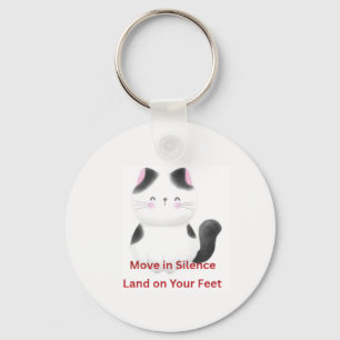 Motivational Cat Graphic Key Ring