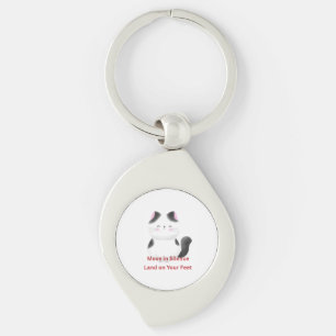 Motivational Cat Graphic Key Ring