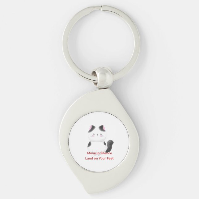 Motivational Cat Graphic  Key Ring (Front)