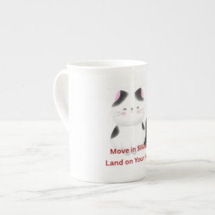 Motivational Cat Graphic Tee Bone China Mug