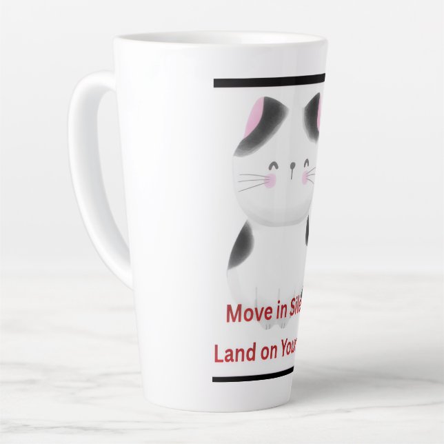 Motivational Cat  Latte Mug (Left Angle)