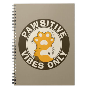 Motivational Cat Pawsitive vibes only School Notebook