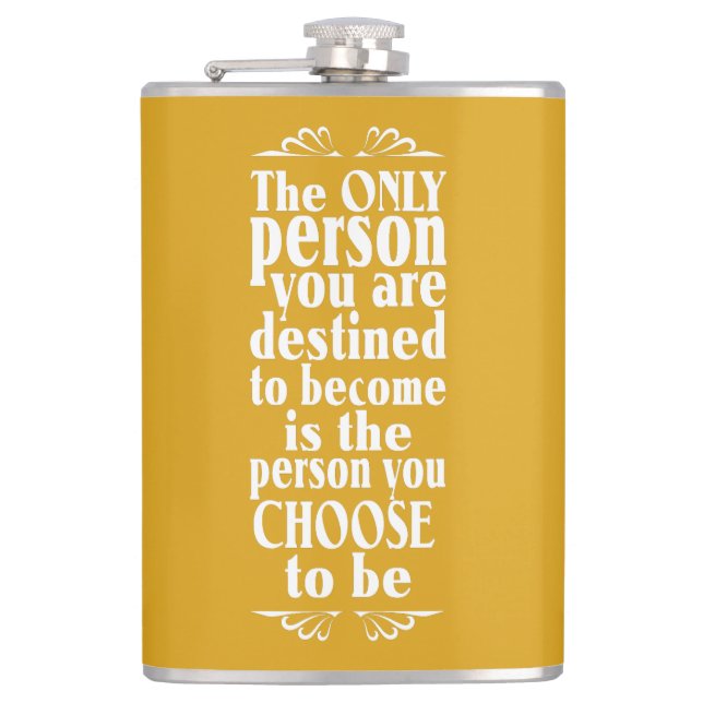 Motivational CHOICE custom colour flask (Front)