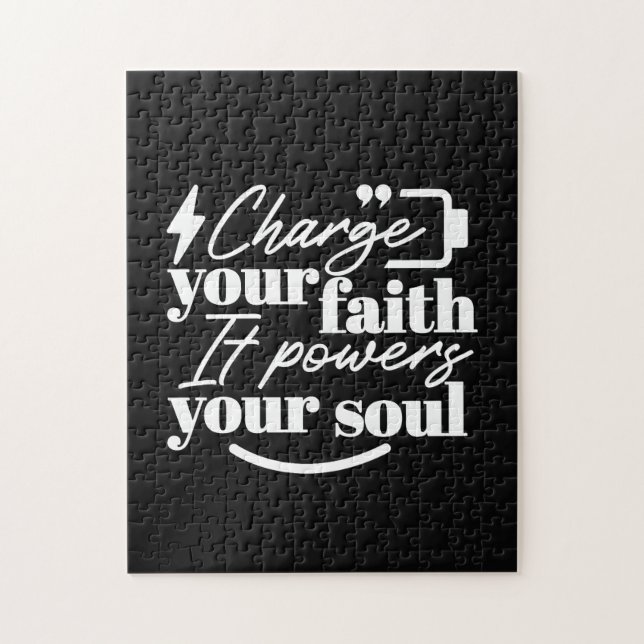 Motivational Christian Quote – Charge Your Faith Jigsaw Puzzle (Vertical)