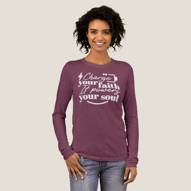 Motivational Christian Quote – Charge Your Faith Tri-Blend Shirt (Full Front)