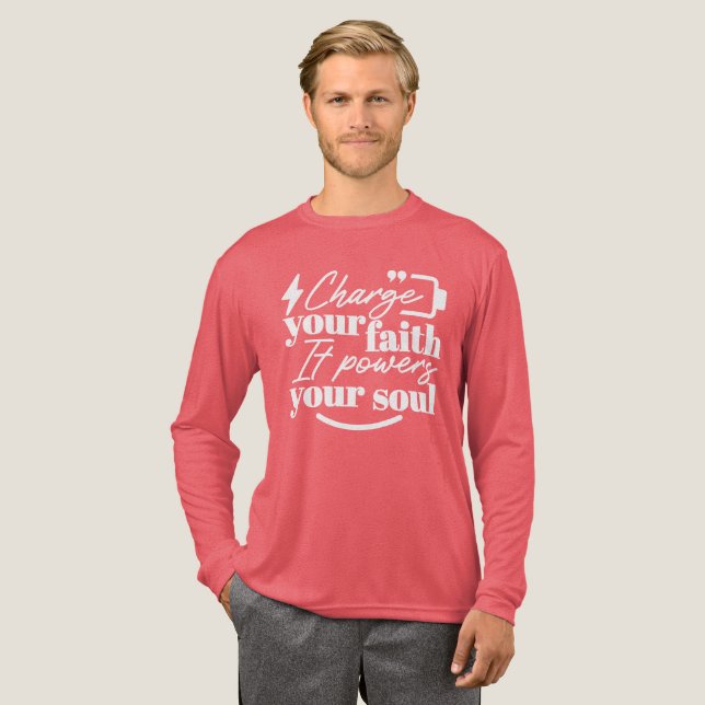 Motivational Christian Quote – Charge Your Faith Tri-Blend Shirt (Full Front)